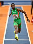 8 March 2025; Tiago Pereira of Portugal competes in the men's triple jump during day three of the European Athletics Indoor Championships 2025 at the Omnisport Apeldoorn in Apeldoorn, Netherlands. Photo by Sam Barnes/Sportsfile