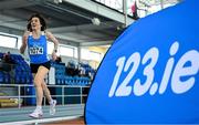 8 March 2025; Mary Jennings of Waterford AC competes in the women over 70 800m during the 123.ie National Masters Indoor Championships at the TUS International arena in Athlone, Westmeath. Photo by Shauna Clinton/Sportsfile