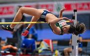 9 March 2025; Kate O'Connor of Ireland competes in the high jump of the women's pentathlon during day four of the European Athletics Indoor Championships 2025 at the Omnisport Apeldoorn in Apeldoorn, Netherlands. Photo by Sam Barnes/Sportsfile