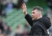 8 March 2025; Peter O’Mahony of Ireland waves to supporters after the Guinness Six Nations Rugby Championship match between Ireland and France at the Aviva Stadium in Dublin. Photo by Brendan Moran/Sportsfile