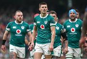 8 March 2025; Sam Prendergast of Ireland during the Guinness Six Nations Rugby Championship match between Ireland and France at the Aviva Stadium in Dublin. Photo by Seb Daly/Sportsfile