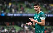 8 March 2025; Sam Prendergast of Ireland after the Guinness Six Nations Rugby Championship match between Ireland and France at the Aviva Stadium in Dublin. Photo by Seb Daly/Sportsfile