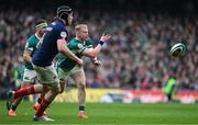 8 March 2025; Jamie Osborne of Ireland during the Guinness Six Nations Rugby Championship match between Ireland and France at the Aviva Stadium in Dublin. Photo by Brendan Moran/Sportsfile Photo by Brendan Moran/Sportsfile