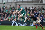 8 March 2025; Jack Conan of Ireland in action against Maxime Lucu of France during the Guinness Six Nations Rugby Championship match between Ireland and France at the Aviva Stadium in Dublin. Photo by Brendan Moran/Sportsfile Photo by Brendan Moran/Sportsfile