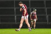 8 March 2025; Conor Whelan of Galway leaves the pitch to receive medical attention for an injury during the Allianz Hurling League Division 1A match between Limerick and Galway at TUS Gaelic Grounds in Limerick. Photo by Piaras Ó Mídheach/Sportsfile