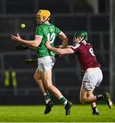 8 March 2025; Cathal O'Neill of Limerick in action against Gavin Lee of Galway during the Allianz Hurling League Division 1A match between Limerick and Galway at TUS Gaelic Grounds in Limerick. Photo by Piaras Ó Mídheach/Sportsfile