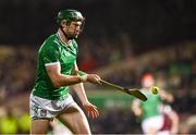 8 March 2025; William O'Donoghue of Limerick giving a 'Brick Flick' pass during the Allianz Hurling League Division 1A match between Limerick and Galway at TUS Gaelic Grounds in Limerick. Photo by Piaras Ó Mídheach/Sportsfile