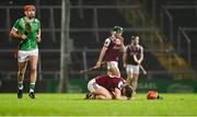 8 March 2025; Conor Whelan of Galway awaits medical attention for an injury during the Allianz Hurling League Division 1A match between Limerick and Galway at TUS Gaelic Grounds in Limerick. Photo by Piaras Ó Mídheach/Sportsfile