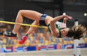 9 March 2025; Kate O'Connor of Ireland competes in the high jump event of the women's pentathlon during day four of the European Athletics Indoor Championships 2025 at the Omnisport Apeldoorn in Apeldoorn, Netherlands. Photo by Sam Barnes/Sportsfile