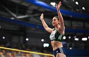 9 March 2025; Kate O'Connor of Ireland competes in the high jump event of the women's pentathlon during day four of the European Athletics Indoor Championships 2025 at the Omnisport Apeldoorn in Apeldoorn, Netherlands. Photo by Sam Barnes/Sportsfile