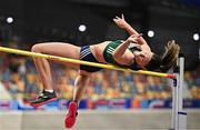 9 March 2025; Kate O'Connor of Ireland competes in the high jump event of the women's pentathlon during day four of the European Athletics Indoor Championships 2025 at the Omnisport Apeldoorn in Apeldoorn, Netherlands. Photo by Sam Barnes/Sportsfile