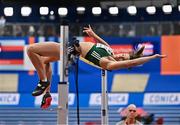 9 March 2025; Kate O'Connor of Ireland competes in the high jump event of the women's pentathlon during day four of the European Athletics Indoor Championships 2025 at the Omnisport Apeldoorn in Apeldoorn, Netherlands. Photo by Sam Barnes/Sportsfile