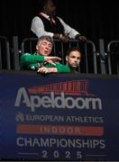 9 March 2025; Michael O'Connor, coach of Ireland Pentathlete Kate O'Connor during day four of the European Athletics Indoor Championships 2025 at the Omnisport Apeldoorn in Apeldoorn, Netherlands. Photo by Sam Barnes/Sportsfile