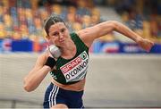 8 March 2025; Kate O'Connor of Ireland competes in the shot put event of the women's pentathlon during day three of the European Athletics Indoor Championships 2025 at the Omnisport Apeldoorn in Apeldoorn, Netherlands. Photo by Sam Barnes/Sportsfile