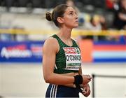 8 March 2025; Kate O'Connor of Ireland competes in the shot put event of the women's pentathlon during day three of the European Athletics Indoor Championships 2025 at the Omnisport Apeldoorn in Apeldoorn, Netherlands. Photo by Sam Barnes/Sportsfile