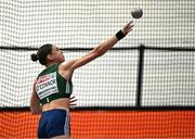 8 March 2025; Kate O'Connor of Ireland competes in the shot put event of the women's pentathlon during day three of the European Athletics Indoor Championships 2025 at the Omnisport Apeldoorn in Apeldoorn, Netherlands. Photo by Sam Barnes/Sportsfile