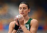 8 March 2025; Kate O'Connor of Ireland competes in the shot put event of the women's pentathlon during day three of the European Athletics Indoor Championships 2025 at the Omnisport Apeldoorn in Apeldoorn, Netherlands. Photo by Sam Barnes/Sportsfile