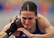 8 March 2025; Célia Perron of France competes in the shot put event of the women's pentathlon during day three of the European Athletics Indoor Championships 2025 at the Omnisport Apeldoorn in Apeldoorn, Netherlands. Photo by Sam Barnes/Sportsfile