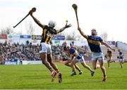 9 March 2025; Zach Bay Hammond of Kilkenny in action against Michael Breen of Tipperary during the Allianz Hurling League Division 1A match between Kilkenny and Tipperary at UPMC Nowlan Park in Kilkenny. Photo by Stephen McCarthy/Sportsfile