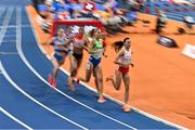 9 March 2025; Anna Wielgosz of Poland, right, leads the field on the way to winning the women's 800m final on day four of the European Athletics Indoor Championships 2025 at the Omnisport Apeldoorn in Apeldoorn, Netherlands. Photo by Sam Barnes/Sportsfile