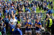 9 March 2025; Darragh McCarthy, left, and Ronan Maher of Tipperary are interviewed for TG4 Sport after the Allianz Hurling League Division 1A match between Kilkenny and Tipperary at UPMC Nowlan Park in Kilkenny. Photo by Stephen McCarthy/Sportsfile