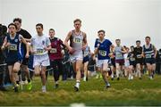 8 March 2025; Noah Heaney, 239, of Presentation College Athenry competes in the Minor Boys 2,500m during the 123.ie All Ireland Schools Cross Country Championships at Galway Racecourse in Ballybrit, Galway. Photo by Tom Beary/Sportsfile