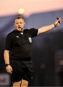 9 March 2025; Referee Pierce Mc Kittrick during the EA SPORTS LOI Academy Womens U19 League match between Shamrock Rovers and DLR Waves at Roadstone Academy in Dublin. Photo by Thomas Flinkow/Sportsfile