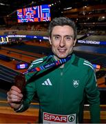 9 March 2025; Mark English of Ireland with his bronze medal from the men's 800m final on day four of the European Athletics Indoor Championships 2025 at the Omnisport Apeldoorn in Apeldoorn, Netherlands. Photo by Sam Barnes/Sportsfile