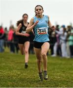 8 March 2025;  Emily Morris of Strathearn School competes in the Intermediate Girls 3,500m during the 123.ie All Ireland Schools Cross Country Championships at Galway Racecourse in Ballybrit, Galway. Photo by Tom Beary/Sportsfile