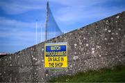 9 March 2025; An advert for match programmes before the Allianz Hurling League Division 1A match between Clare and Cork at Zimmer Biomet Páirc Chíosóg in Ennis, Clare. Photo by Piaras Ó Mídheach/Sportsfile