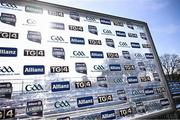 9 March 2025; An interview board for TG4 before the Allianz Hurling League Division 1A match between Clare and Cork at Zimmer Biomet Páirc Chíosóg in Ennis, Clare. Photo by Piaras Ó Mídheach/Sportsfile