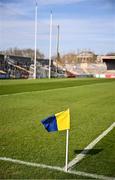 9 March 2025; A general view of a sideline flag before the Allianz Hurling League Division 1A match between Clare and Cork at Zimmer Biomet Páirc Chíosóg in Ennis, Clare. Photo by Piaras Ó Mídheach/Sportsfile