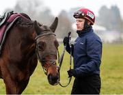 10 March 2025: Jockey Paul Townend with Kopek Des Bordes ahead of the Cheltenham Racing Festival at Prestbury Park in Cheltenham, England. Photo by Harry Murphy/Sportsfile