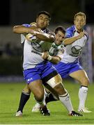 4 October 2013; Rodney Ah You, Connacht, is tackled by Roberto Barbieri, Benetton Treviso. Celtic League 2013/14, Round 5, Benetton Treviso v Connacht, Stadio Monigo, Treviso, Italy. Picture credit: Roberto Bregani / SPORTSFILE