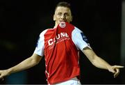 4 October 2013; Anto Flood, St. Patrick’s Athletic, celebrates after scoring his side's second goal. Airtricity League Premier Division, UCD v St. Patrick’s Athletic, UCD Bowl, Belfield, Dublin. Picture credit: David Maher / SPORTSFILE