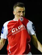 4 October 2013; Anto Flood, St. Patrick’s Athletic, celebrates after scoring his side's second goal. Airtricity League Premier Division, UCD v St. Patrick’s Athletic, UCD Bowl, Belfield, Dublin. Picture credit: David Maher / SPORTSFILE