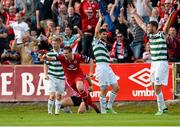 6 October 2013; Danny Ventre, Sligo Rovers, celebrates after scoring his side's first goal. FAI Ford Cup, Semi-Final, Sligo Rovers v Shamrock Rovers, The Showgrounds, Sligo. Picture credit: David Maher / SPORTSFILE