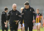 9 March 2025; Kilkenny selector Peter O'Donovan, left, and manager Derek Lyng during the Allianz Hurling League Division 1A match between Kilkenny and Tipperary at UPMC Nowlan Park in Kilkenny. Photo by Stephen McCarthy/Sportsfile