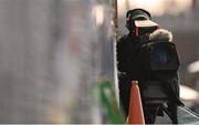 9 March 2025; A general view of a TV camera during the Allianz Hurling League Division 1B match between Antrim and Laois at Corrigan Park in Belfast. Photo by Ramsey Cardy/Sportsfile