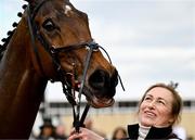 11 March 2025: Myretown, with groom Jamie Duff, after winning the Ultima Handicap Chase on day one of the Cheltenham Racing Festival at Prestbury Park in Cheltenham, England. Photo by David Fitzgerald/Sportsfile