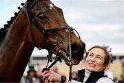 11 March 2025: Myretown, with groom Jamie Duff, after winning the Ultima Handicap Chase on day one of the Cheltenham Racing Festival at Prestbury Park in Cheltenham, England. Photo by David Fitzgerald/Sportsfile