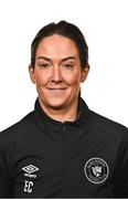 11 March 2025; Player liason officer Elaine Crossan during a Sligo Rovers squad portraits session at The Showgrounds in Sligo. Photo by Tyler Miller/Sportsfile