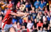 9 March 2025; Brian Hayes of Cork scores his side's third goal during the Allianz Hurling League Division 1A match between Clare and Cork at Zimmer Biomet Páirc Chíosóg in Ennis, Clare. Photo by Piaras Ó Mídheach/Sportsfile