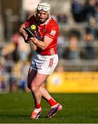 9 March 2025; Patrick Horgan of Cork takes a free during the Allianz Hurling League Division 1A match between Clare and Cork at Zimmer Biomet Páirc Chíosóg in Ennis, Clare. Photo by Piaras Ó Mídheach/Sportsfile