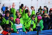 11 March 2025; Team Ireland athletes and supprters at the Alpine Skiing event during day threeof the Turin 2025 Special Olympics World Winter Games in Sestriere, Italy. Photo by Ray McManus/Sportsfile