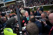 12 March 2025; Trainer and owner Barry Connell is interviewed after winning The BetMGM Queen Mother Champion Steeple Chase with Marine Nationale on day two of the Cheltenham Racing Festival at Prestbury Park in Cheltenham, England. Photo by David Fitzgerald/Sportsfile