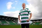 12 March 2025; Shamrock Rovers new signing Ruesha Littlejohn poses for a portrait during her unveiling at Tallaght Stadium in Dublin. Photo by Stephen McCarthy/Sportsfile