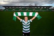 12 March 2025; Shamrock Rovers new signing Ruesha Littlejohn poses for a portrait during her unveiling at Tallaght Stadium in Dublin. Photo by Stephen McCarthy/Sportsfile