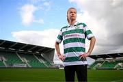 12 March 2025; Shamrock Rovers new signing Ruesha Littlejohn poses for a portrait during her unveiling at Tallaght Stadium in Dublin. Photo by Stephen McCarthy/Sportsfile