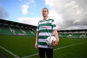 12 March 2025; Shamrock Rovers new signing Ruesha Littlejohn poses for a portrait during her unveiling at Tallaght Stadium in Dublin. Photo by Stephen McCarthy/Sportsfile